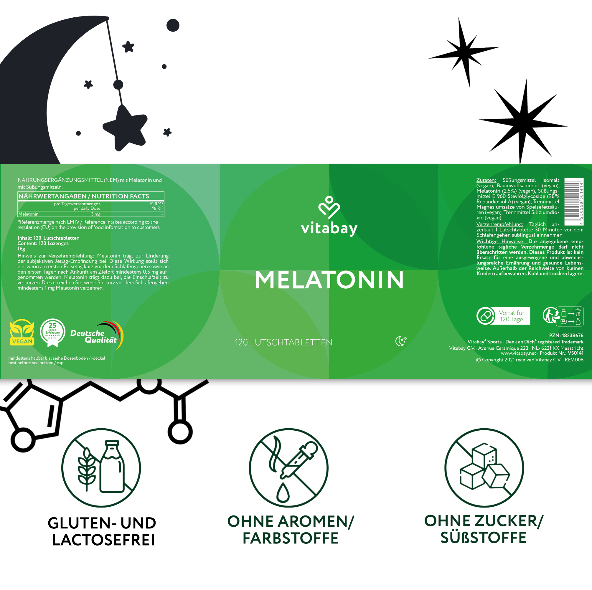 Melatonina 3 mg - Pastiglie vegane