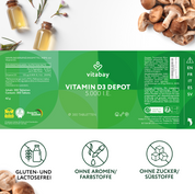 Deposito di vitamina D3 5.000 UI - Compresse vegane