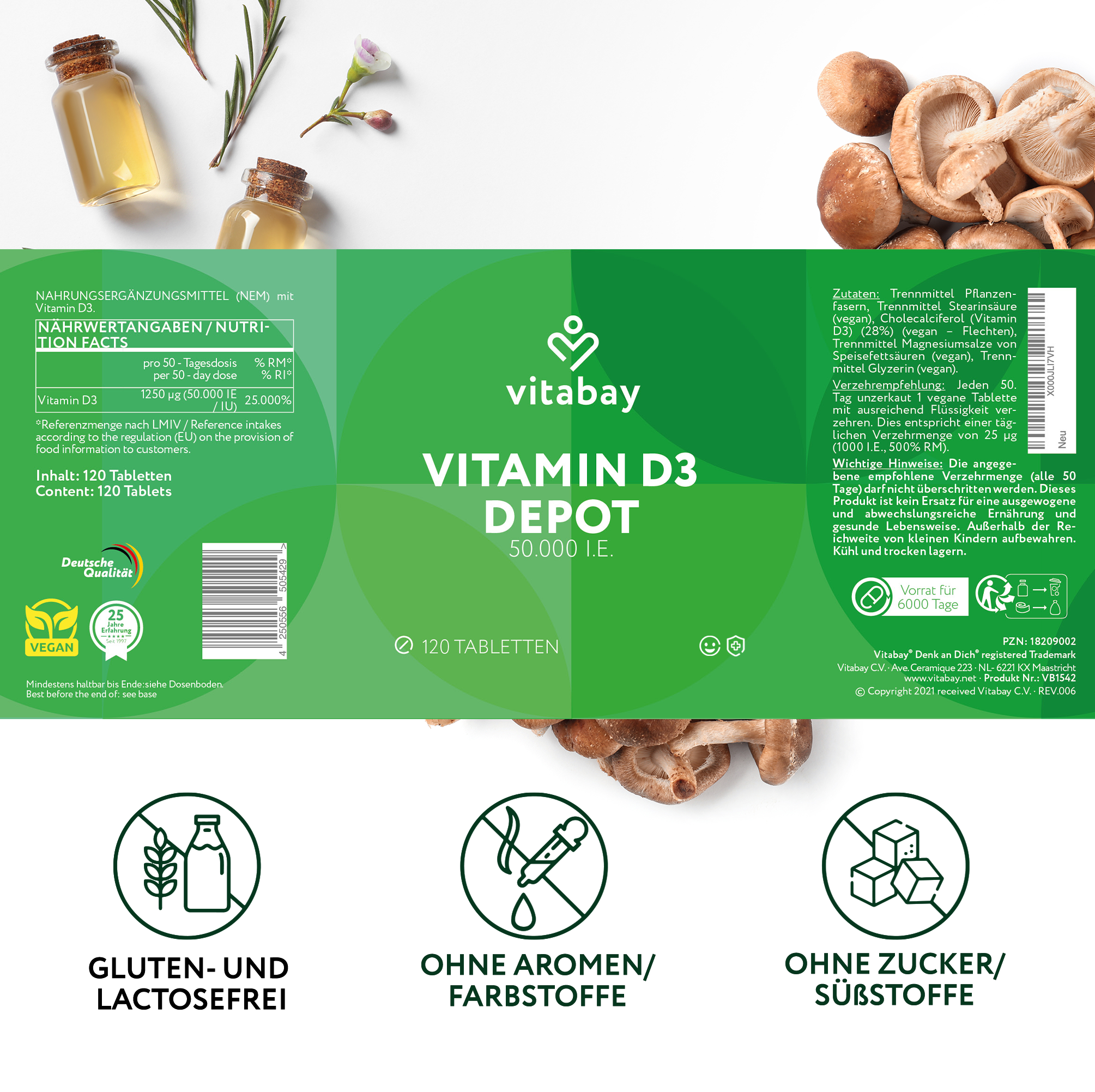 Deposito di vitamina D3 50.000 UI - Compresse vegane