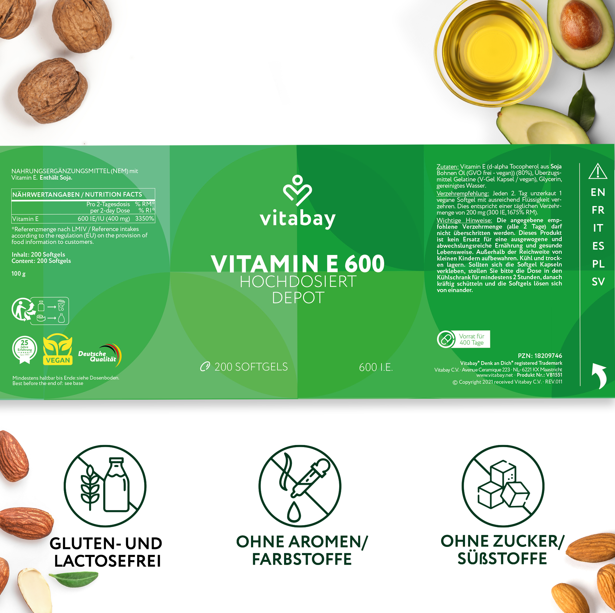 Vitamin E 600 IE Depot - Vegane Softgels