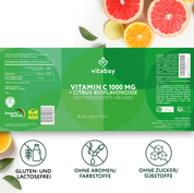 Vitamina C 1000 mg + Bioflavonoidi (Time Release) - Compresse vegane