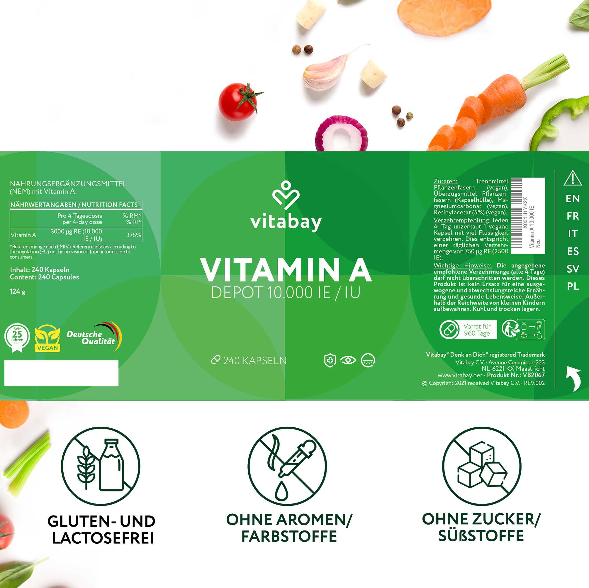 Deposito di vitamina A 10.000 UI - Capsule vegane