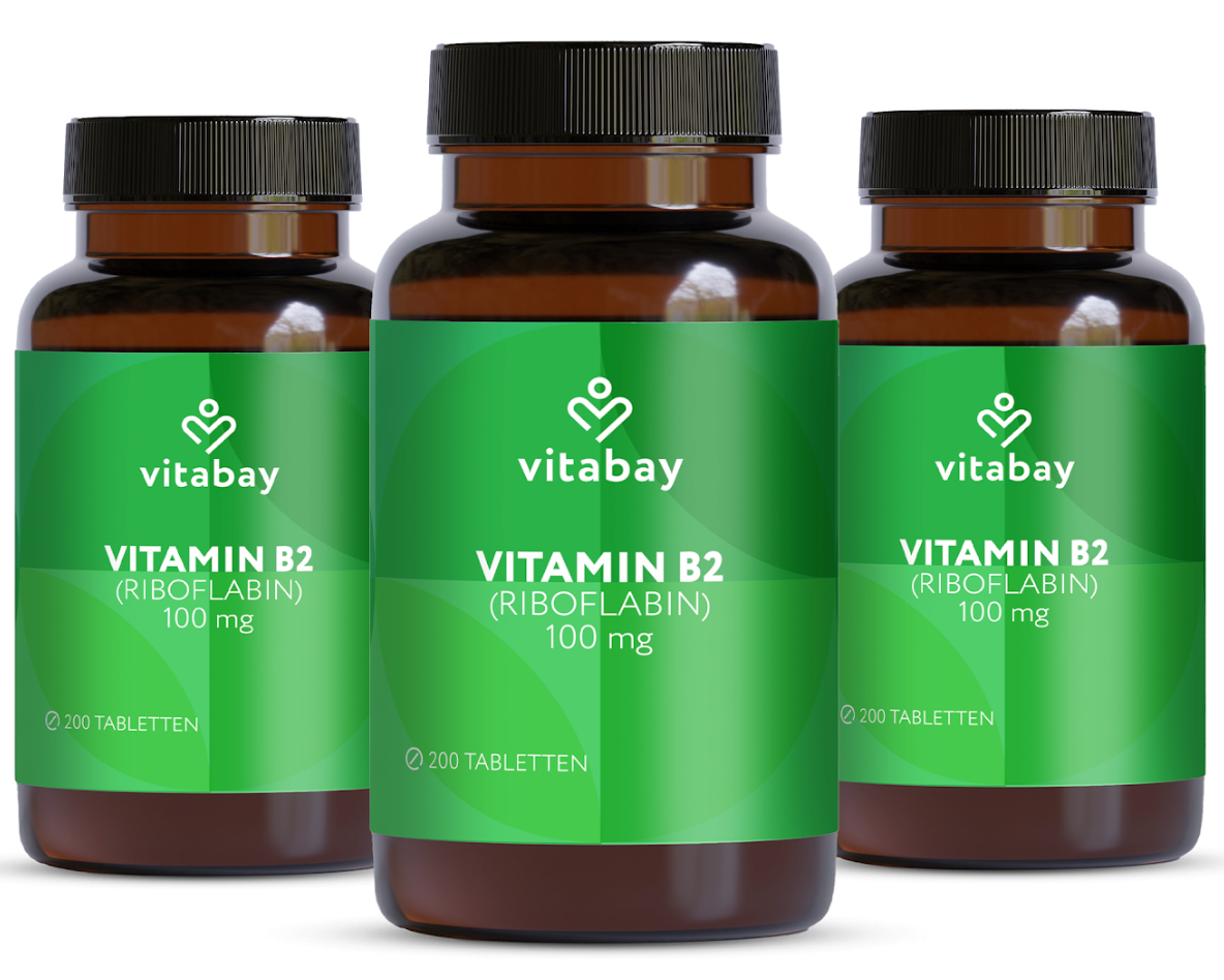 Vitamina B2 Riboflavina 100 mg - 200 compresse vegane