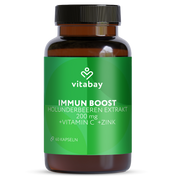 Immun Boost - mit Holunderbeeren Extrakt 200mg, Vitamin C und Zink - Vegane Kapseln